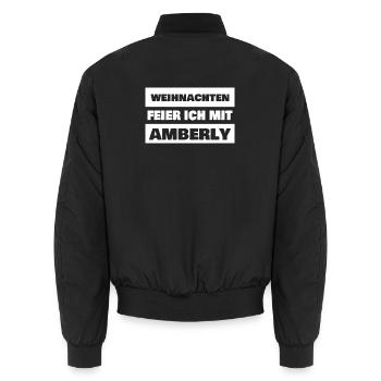 Amberly as a given name - Unisex Bomber Jacket - black - Back - AI Model Male 185 light (185cm)