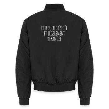 Halloween - Herbst Frankreich Zitat - Unisex Bomberjacke - Schwarz - Hinten - AI Model Male 185 light (185cm)