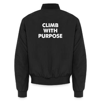 Climb With Purpose - Unisex Bomberjacke - Schwarz - Hinten - AI Model Male 185 light (185cm)
