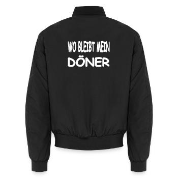 Döner - Unisex Bomberjacke - Schwarz - Hinten - AI Model Male 185 light (185cm)