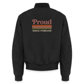 Groovy Pride Retro Égalité Queer Histoire - Bomber unisexe - noir - Dos - AI Model Male 185 light (185cm)