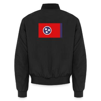 Tennessee-Flagge - Unisex Bomberjacke - Schwarz - Hinten - AI Model Male 185 light (185cm)