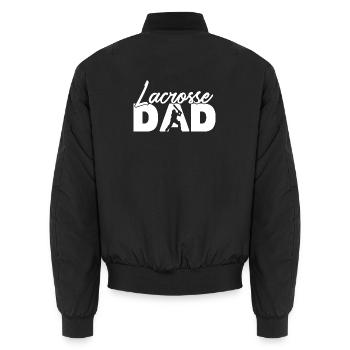 Entwicklung der Lacrosse-Spieler Funny Lax Sports - Unisex Bomberjacke - Schwarz - Hinten - AI Model Male 185 light (185cm)