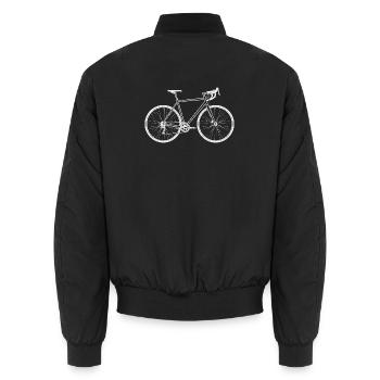 Silhouette rétro de vélo de route – Art minimaliste sur le vélo - Bomber unisexe - noir - Dos - AI Model Male 185 light (185cm)