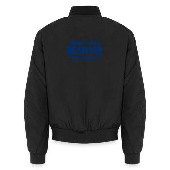 Become a civil servant they said - That makes Sp - Unisex Bomber Jacket - black - Back - AI Model Male 185 light (185cm)