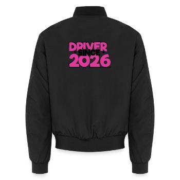 Driving License 2026 Driving Test Driving License Test - Unisex Bomber Jacket - black - Back - AI Model Male 185 light (185cm)