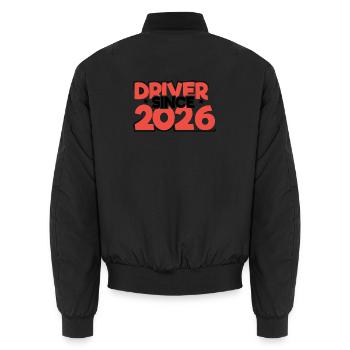 Driving License 2026 Driving Test Driving License Test - Unisex Bomber Jacket - black - Back - AI Model Male 185 light (185cm)