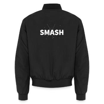 Tennis Padel Smash Design for Players - Unisex Bomber Jacket - black - Back - AI Model Male 185 light (185cm)