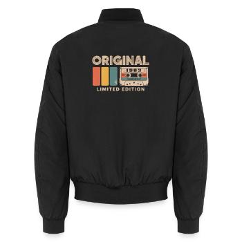 Original 1983 Geburtstag 1983 Geschenk 1983 Retro - Unisex Bomberjacke - Schwarz - Hinten - AI Model Male 185 light (185cm)