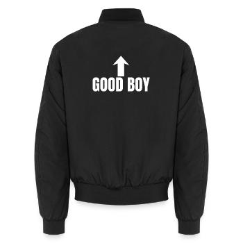 Good Boy Arrow Up Funny - Unisex Bomberjacke - Schwarz - Hinten - AI Model Male 185 light (185cm)