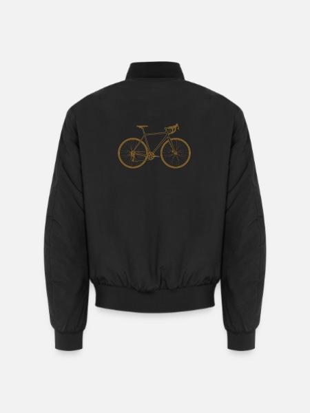Kupferfarbene Fahrrad-Silhouette Rennrad - Unisex Bomberjacke - Schwarz
