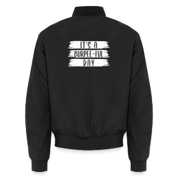 Gym Junkies It´s A Burpee-Ful Day Calisthenics - Unisex Bomberjacke - Schwarz - Hinten - AI Model Male 185 light (185cm)