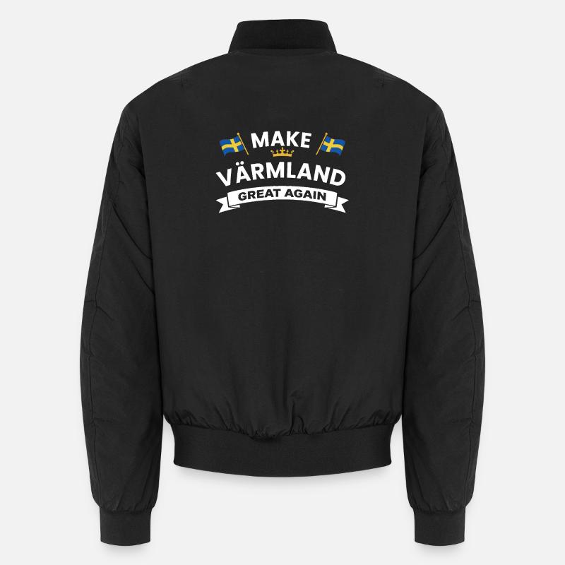 Värmland again – Patriotic emblem design - Unisex Bomber Jacket - black