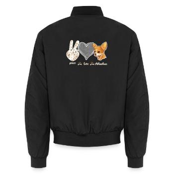 Chihuahua Chihuahueño Paix Amour - Bomber unisexe - noir - Dos - AI Model Male 185 light (185cm)