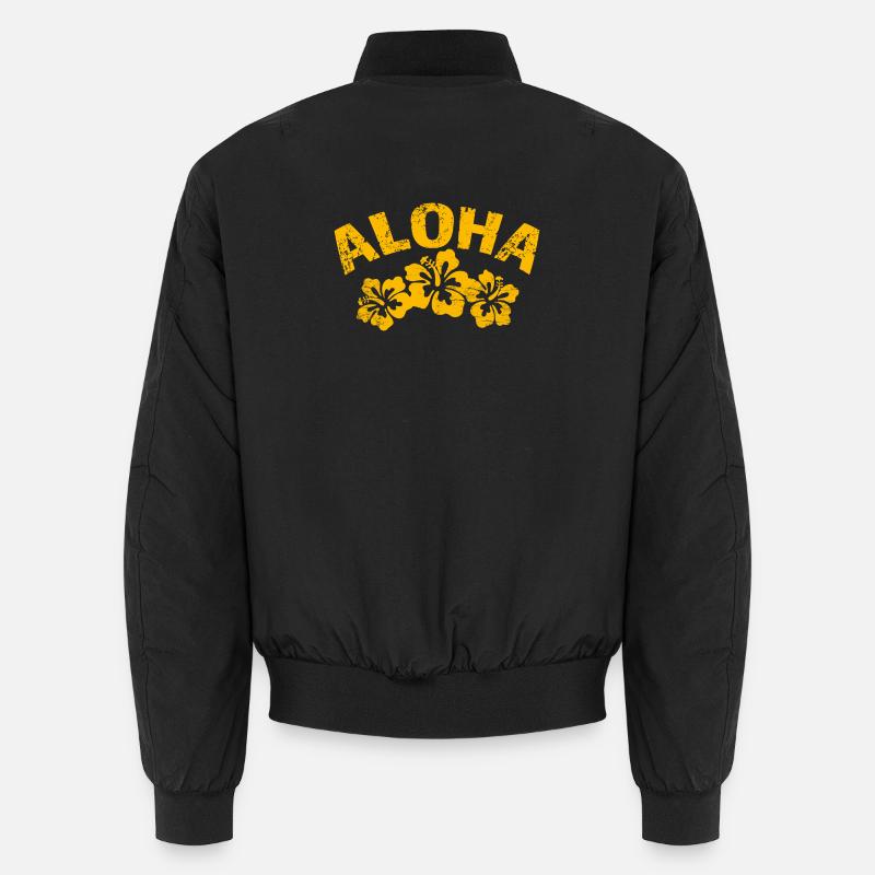 Aloha Hibiscus Tropical Print Unisex Bomber Jacket