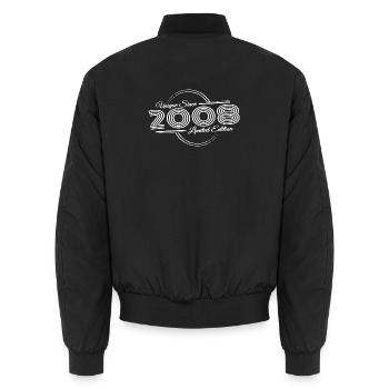 Einzigartiger 18 Geburtstag Jahrgang 2008 Retro - Unisex Bomberjacke - Schwarz - Hinten - AI Model Male 185 light (185cm)