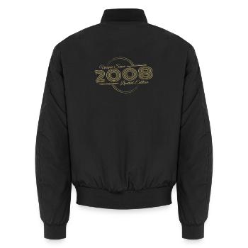 Einzigartiger 18 Geburtstag Jahrgang 2008 Retro - Unisex Bomberjacke - Schwarz - Hinten - AI Model Male 185 light (185cm)