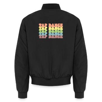 Pastell Regenbogen Tap Dance - Unisex Bomberjacke - Schwarz - Hinten - AI Model Male 185 light (185cm)