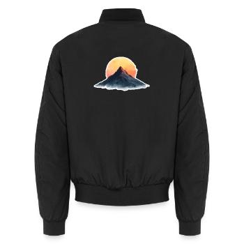 Montagne au coucher du soleil - Bomber unisexe - noir - Dos - AI Model Male 185 light (185cm)