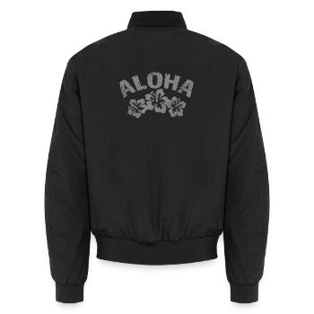 Aloha Hibiscus Tropical Design - Bomber unisexe - noir - Dos - AI Model Male 185 light (185cm)