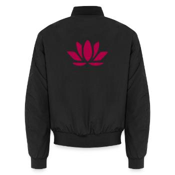 Fleur de lotus Fleur de lotus Fleur rouge Fleurs de nénuphar - Bomber unisexe - noir - Dos - AI Model Male 185 light (185cm)