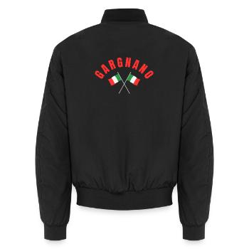 Gargnano Italienische Flaggen - Unisex Bomberjacke - Schwarz - Hinten - AI Model Male 185 light (185cm)