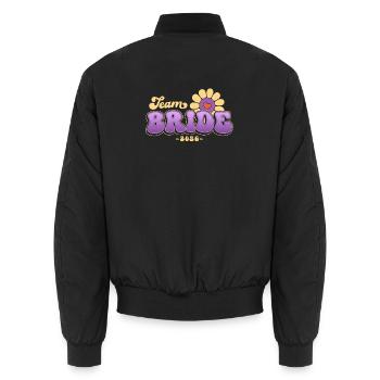 Team Bride Hen Party Bachelorette Party 2026 - Unisex Bomber Jacket - black - Back - AI Model Male 185 light (185cm)