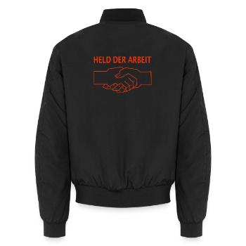 DDR Lustiger Spruch Held der Arbeit - Unisex Bomberjacke - Schwarz - Hinten - AI Model Male 185 light (185cm)
