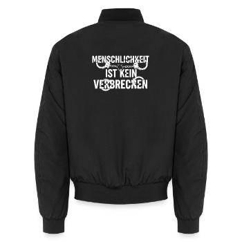 Rechte für alle Spruch politisches Motiv - Unisex Bomberjacke - Schwarz - Hinten - AI Model Male 185 light (185cm)