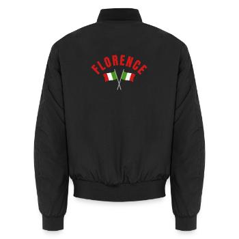 Florenz Italienisches Fahnenwappen Emblem - Unisex Bomberjacke - Schwarz - Hinten - AI Model Male 185 light (185cm)