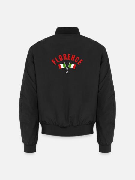 Florence Italian Flagcrest Emblem - Unisex Bomber Jacket - black