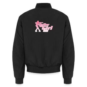 Neon Roller Girl Silhouette - Unisex Bomberjacke - Schwarz - Hinten - AI Model Male 185 light (185cm)