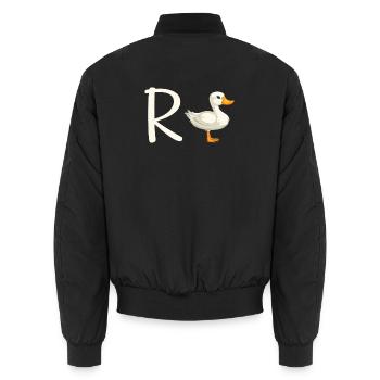 Rente mit Ente - Unisex Bomberjacke - Schwarz - Hinten - AI Model Male 185 light (185cm)