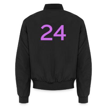 24 - Unisex Bomberjacke - Schwarz - Hinten - AI Model Male 185 light (185cm)