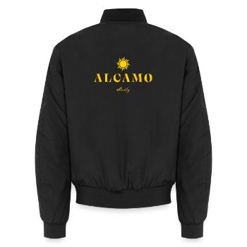 Alcamo Sicily Sun Logo - Bomber unisexe - noir - Dos - AI Model Male 185 light (185cm)