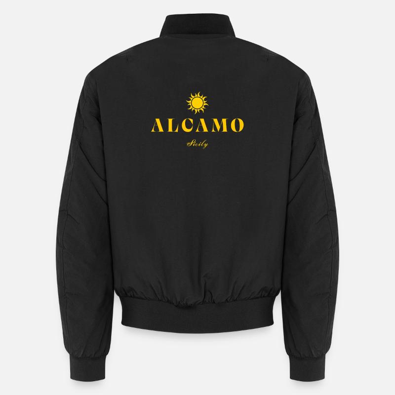 Alcamo Sicily Sun Logo Unisex Bomber Jacket