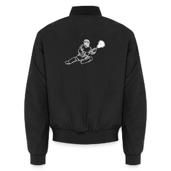 Lacrosse Torwart - Unisex Bomberjacke - Schwarz - Hinten - AI Model Male 185 light (185cm)