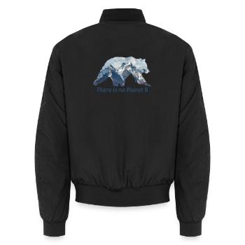 There is no planet b Spruch - Unisex Bomberjacke - Schwarz - Hinten - AI Model Male 185 light (185cm)