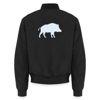 Silhouette bleue du sanglier sauvage - Bomber unisexe - noir - Dos - AI Model Male 185 light (185cm)