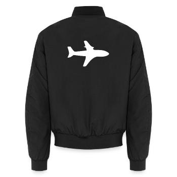 Flugzeug Reise Flugreise Geschenk - Unisex Bomberjacke - Schwarz - Hinten - AI Model Male 185 light (185cm)