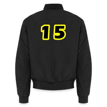 Symbole numérique 15 - Bomber unisexe - noir - Dos - AI Model Male 185 light (185cm)