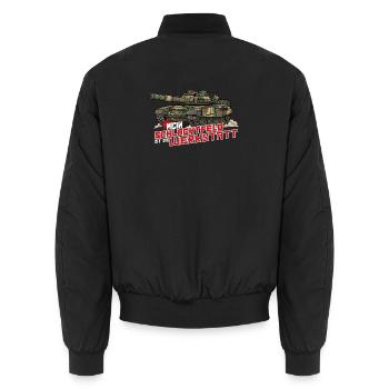 Panzer T-90 – Schlachtfeld Werkstatt - RCCX  - Unisex Bomberjacke - Schwarz - Hinten - AI Model Male 185 light (185cm)