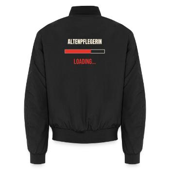 Altenpflegerin loading Pflege Spruch Pflegerin - Unisex Bomberjacke - Schwarz - Hinten - AI Model Male 185 light (185cm)
