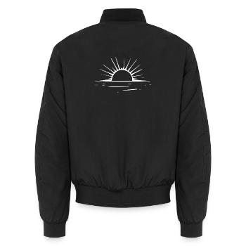 Sunset Sea Sun Holiday Gift - Unisex Bomber Jacket - black - Back - AI Model Male 185 light (185cm)