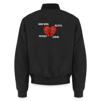 Social Worker Quote Hard Worker Social Work - Unisex Bomberjacke - Schwarz - Hinten - AI Model Male 185 light (185cm)