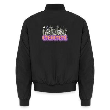Etepetete Blumen Design - Unisex Bomberjacke - Schwarz - Hinten - AI Model Male 185 light (185cm)