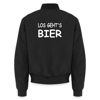 Bier - Unisex Bomberjacke - Schwarz - Hinten - AI Model Male 185 light (185cm)