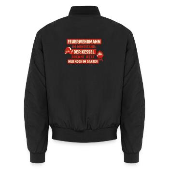 Feuerwehrmann Im Ruhestand Kessel Brennt Im Garten - Unisex Bomberjacke - Schwarz - Hinten - AI Model Male 185 light (185cm)
