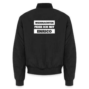 Enrico - Unisex Bomberjacke - Schwarz - Hinten - AI Model Male 185 light (185cm)