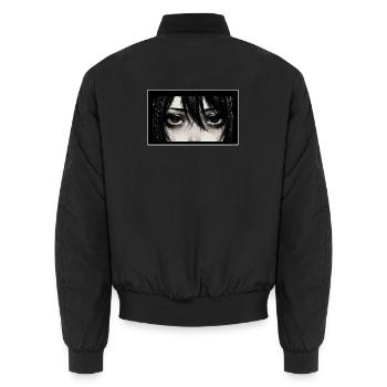 Gothic Augenblick im Schwarzweiß - Unisex Bomberjacke - Schwarz - Hinten - AI Model Male 185 light (185cm)